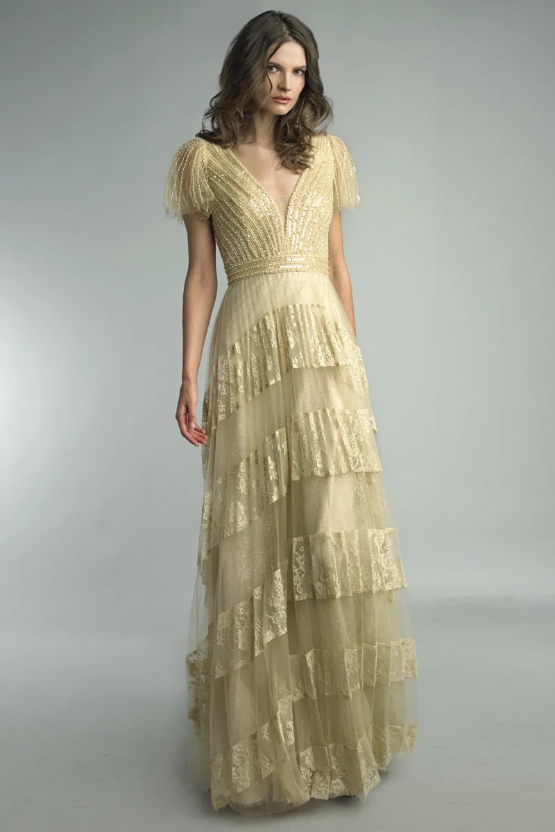 Cap Sleeve  Gown